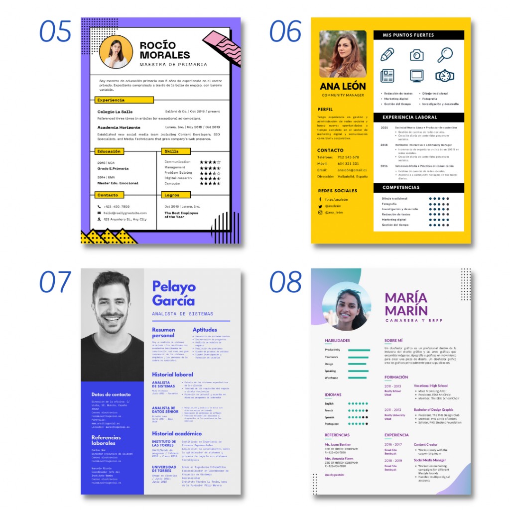 crear curriculum bonito