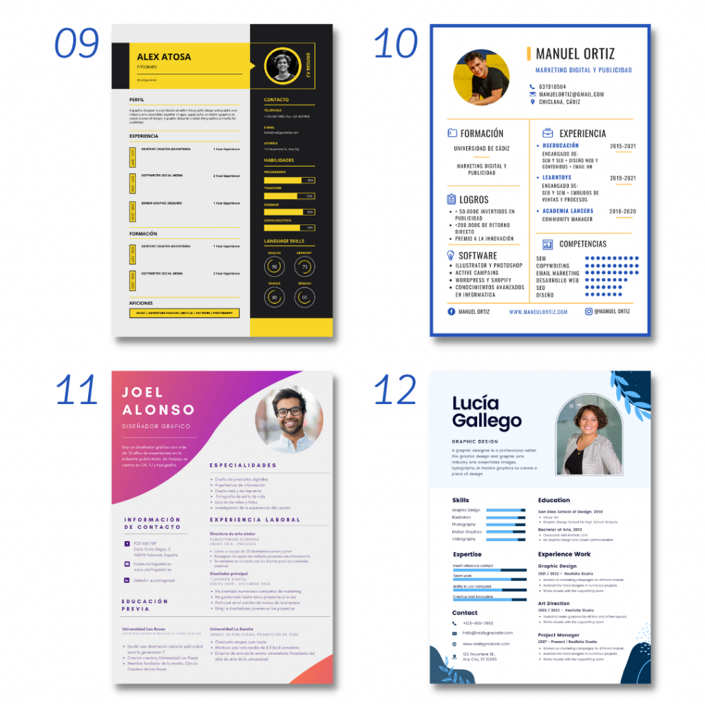 diseñar curriculum vitae